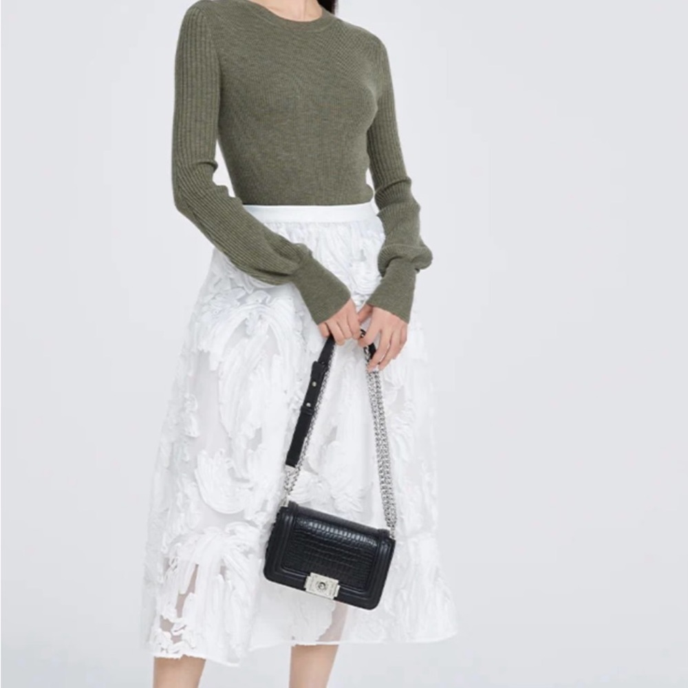 S.DEER- pull On Midi Skirt With Pleats,NWT Size L - Picture 5 of 16